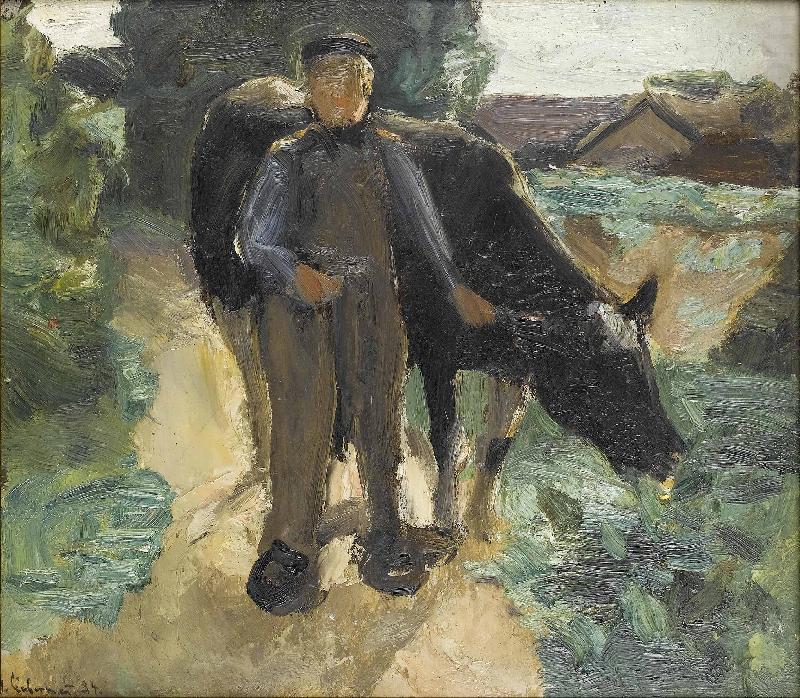 A farmer with his cow, Max Liebermann
